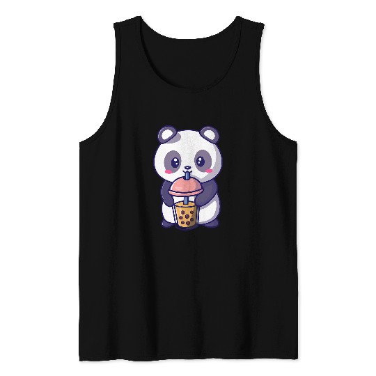 Cute Panda Bubble Tea Boba Milk Tea Kawaii Gift Idea Tank Tops