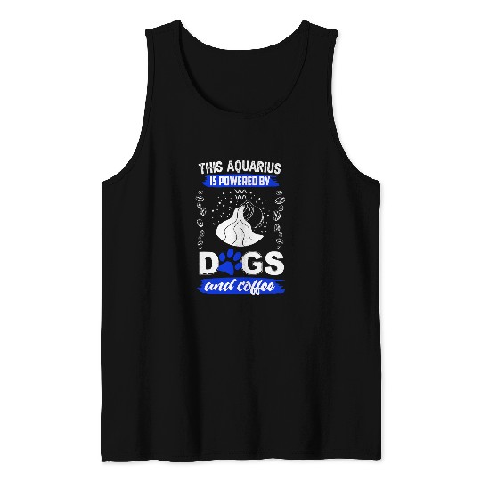 Aquarius Dog Lover Coffee Lover Horoscope Zodiac Sign Tank Tops
