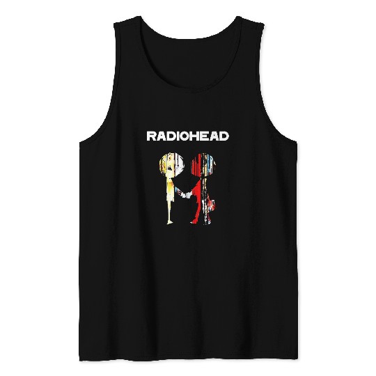 Shake hands in White Radiohead Tank Tops