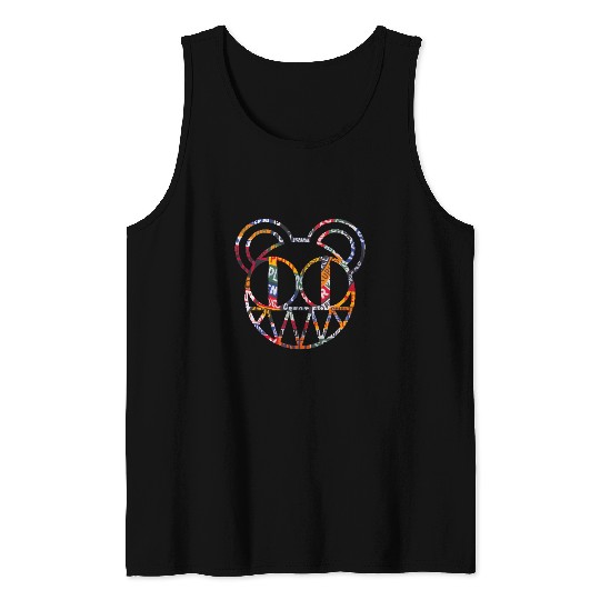 Radiohead Colorful Strip Bear Head Tank Tops