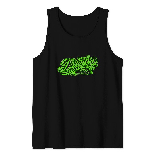 Detailer Tattoo Script Graphic Tee Tank Tops