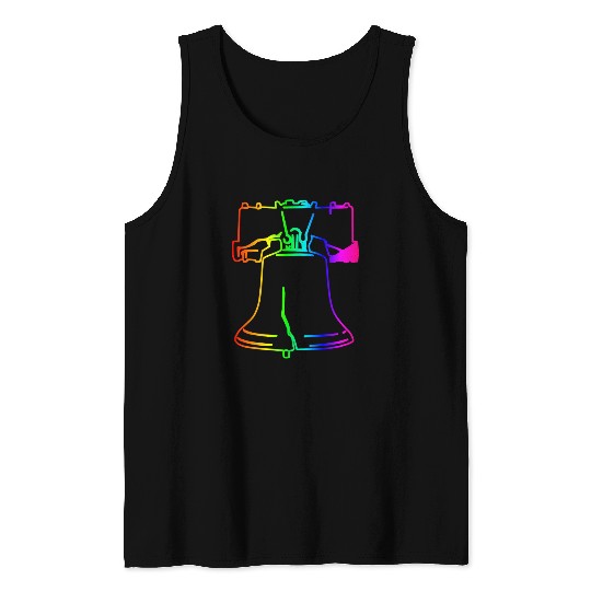 Rainbow Liberty Bell Tank Tops