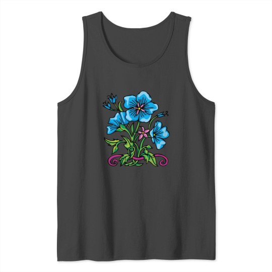 3_big_blue_flowers Tank Top