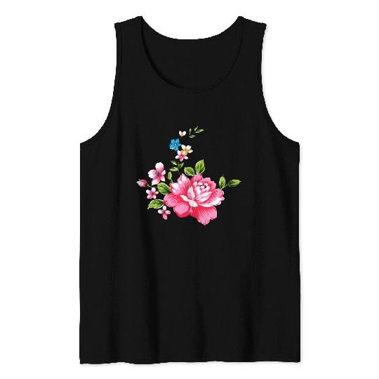 Wedding Pink Peony bunch of flowers Tank Top