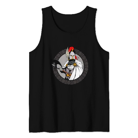 ancient warrior Sparta ax helmet raincoat pattern Tank Tops