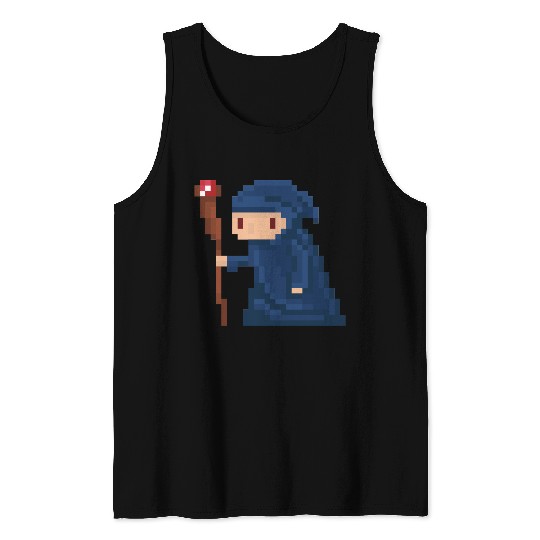 Pixel wizard Tank Tops