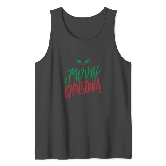 Merry Christmas Mistletoe Xmas Present Gift Tank Top