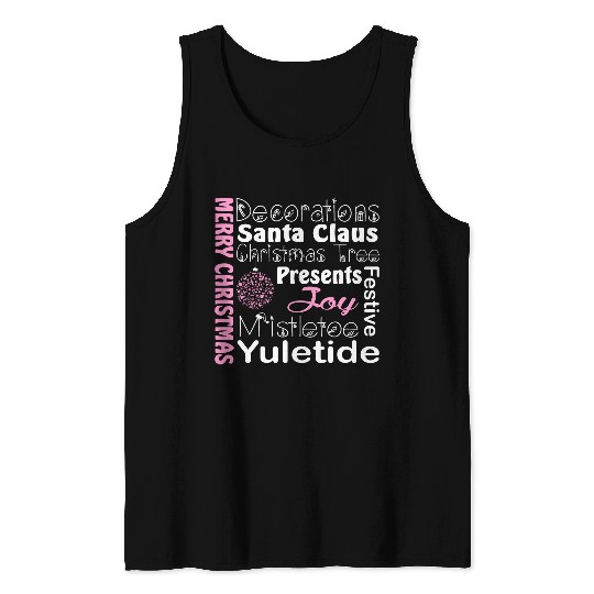 Decorations Santa Christmas Presents Joy Mistletoe Tank Top