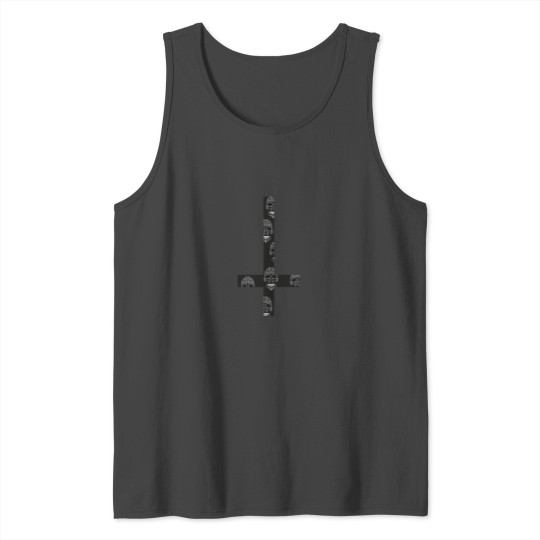 Inverted cross with skulls Tank Top