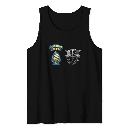 U S Army Special Forces Green Berets SSI DUI Tank Tops