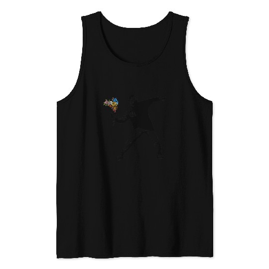 Banksy Rage Flower Thrower Tank Tops