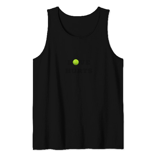 Funny Tennis Team Player Gift Love Hurts Design Tank Top