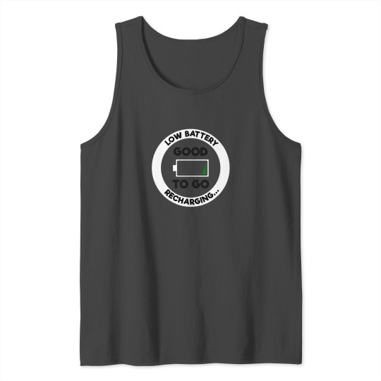 Battery Drained Feeling Depleted Funny Graphic Tank Top