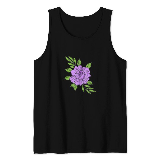 Violet Flower Tank Top