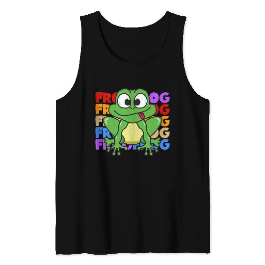 Vintage Retro Pop Art Style Frog Toad Animals Tank Top