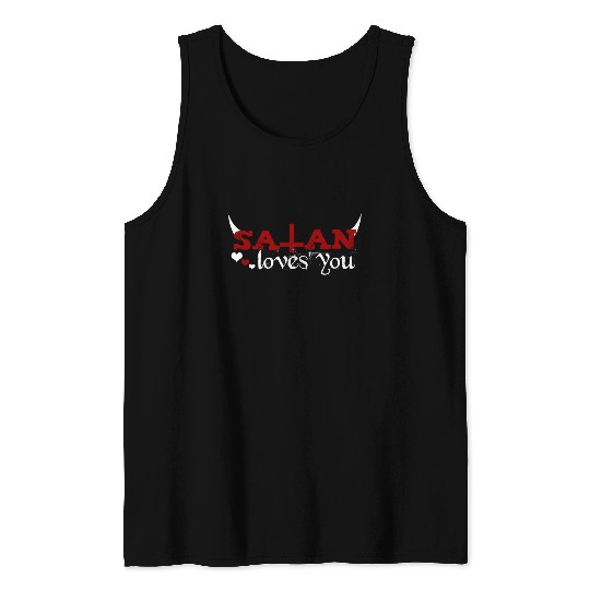 Satan Loves You Luzifer Halloween Tank Top