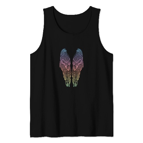 Long Rainbow Angel Wings Tank Top