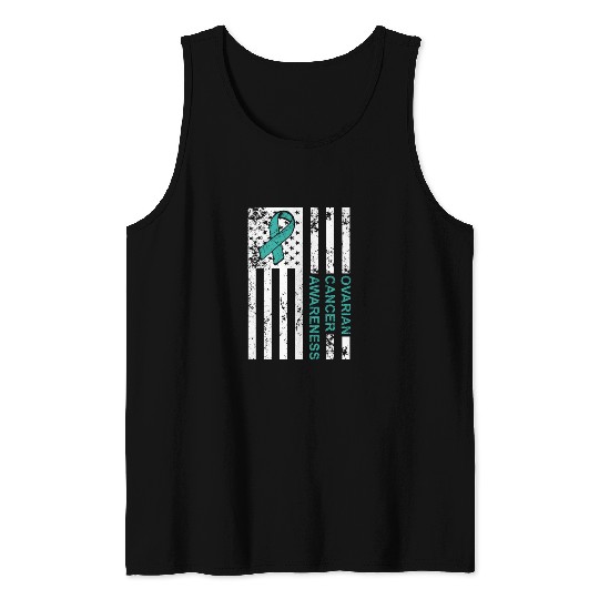 USA Flag Ovarian Cancer Awareness Tank Tops