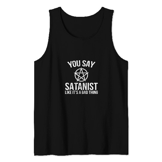 Funny Satanic Pentagram Proud Heathen Tee Tank Top