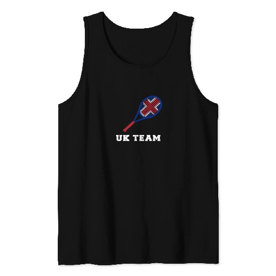 Tennis Racket UK Team Union Jack gift Tank Top