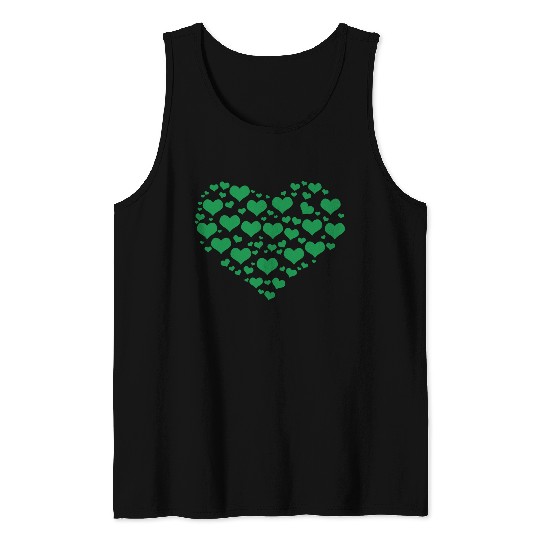 Green Heart St Patricks Day Tank Tops