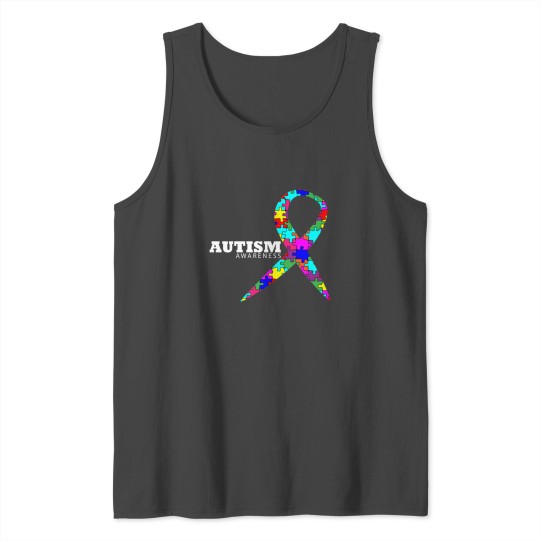 Autism Awareness Ribbon Kids Support Tank Top