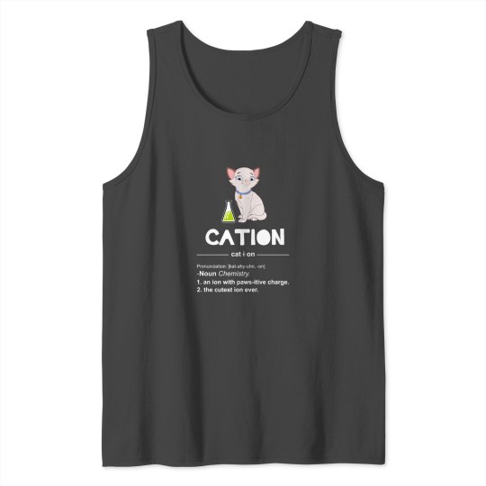Cute Science Cat Cation Chemistry Shirt Tank Top