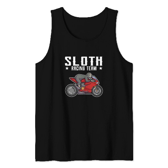 Sloth Racing Team Biker Motorcycle Gift Tank Tops