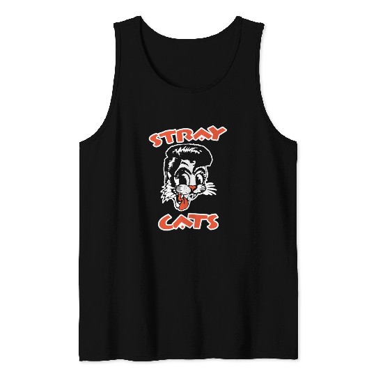 STRAY CATS Rockabilly Cool Cat Tattoo Tank Tops