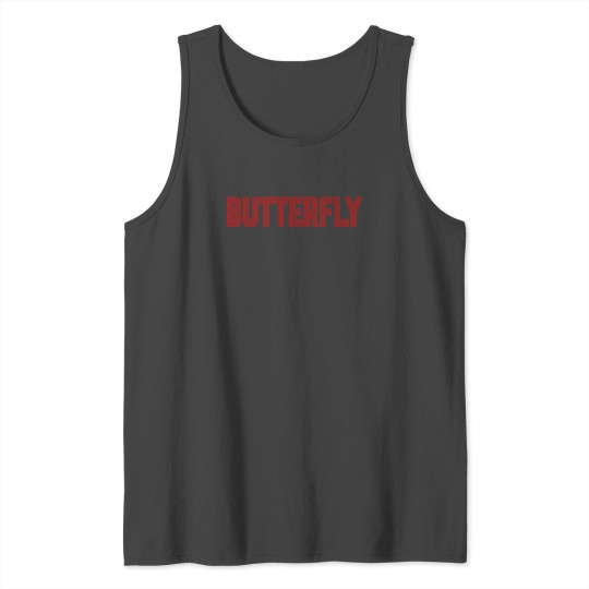 Butterfly Dotted Text Design Tank Top