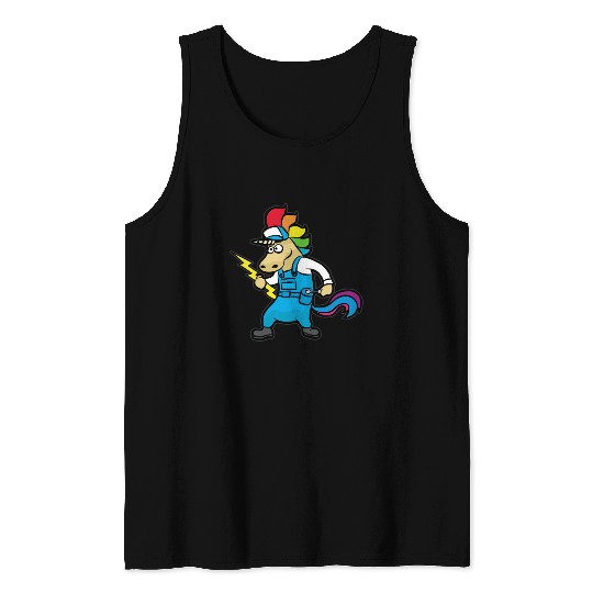 UNICORN ELECTRICIAN Electricity Lineman Wire Tank Tops