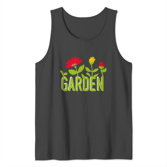 Garden Lettering with Flowers Tank Top