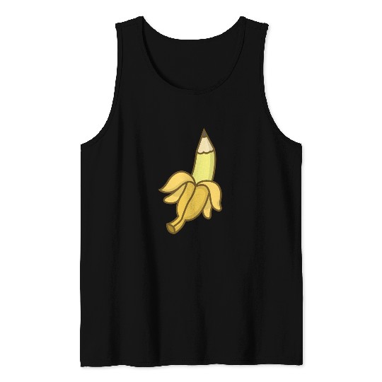 Banana pencil Tank Tops