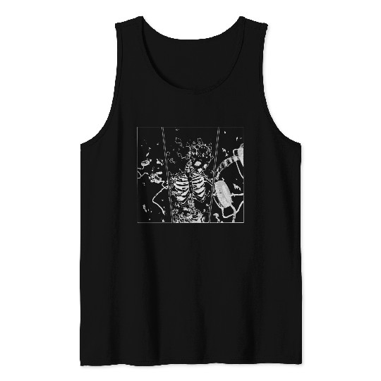 Heavy Metal Skelly (White) Tank Tops