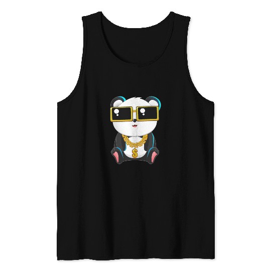 Panda Bear Gangster Chibi Anime Gangsta Lover Tank Tops