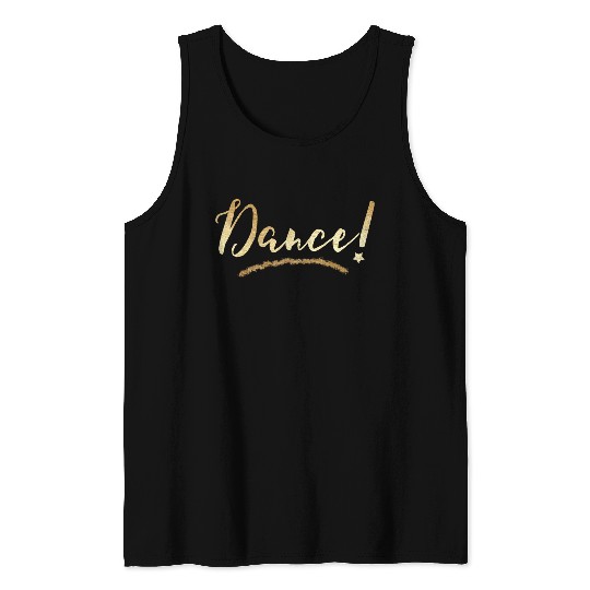 Dance! Dance Star Gold Foil Tank Tops