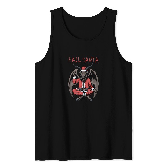 Christmas Hail Santa Satanism Goat Baphomet Satan Tank Top