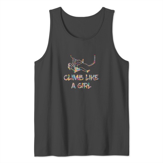 Climb like a girl - Colorful with flowers Tank Top