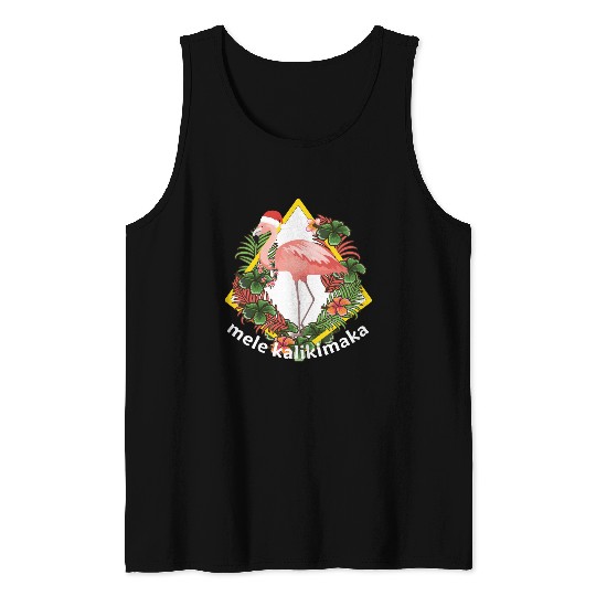 Mele Kalikimaka Flamingo christmas Tank Top