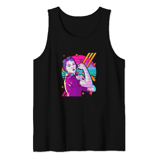 Rosie The Riveter Vaporwave Tank Tops