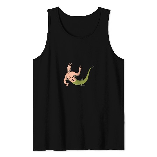 Sea Monkey Pointing Mascot Tank Tops