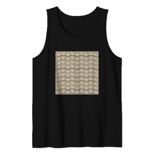 Triangle Beige Black Tank Tops