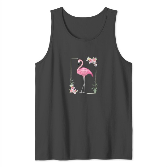 Flamingo Flowers Wading Bird Gift Women Men Kids Tank Top