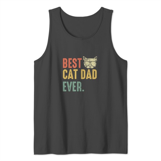Funny Best Cat Dad ever men's gift Tank Top