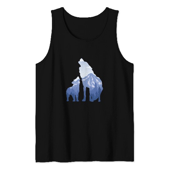 Wolf And Pup - Gift For Mountain Wolf Lovers Tank Top