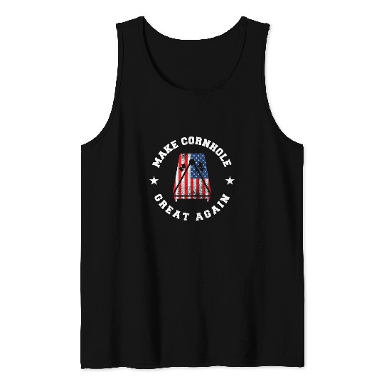 Make Cornhole Great Again Funny USA Gift Tank Tops