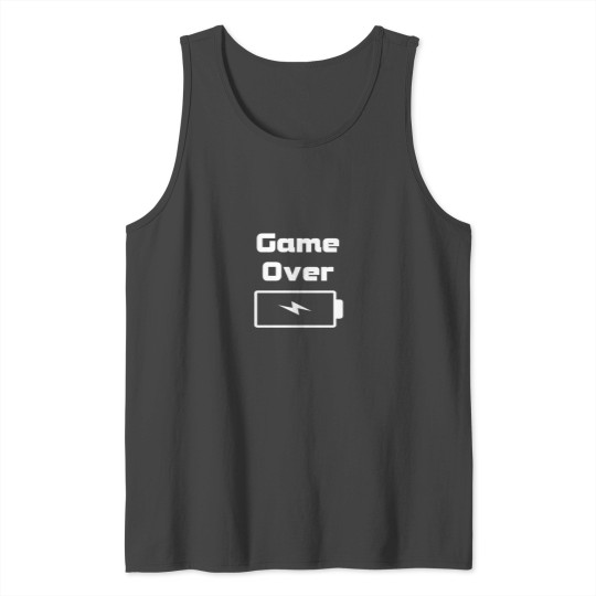 Game Over white battery Tank Top