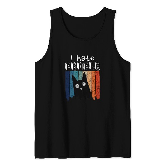 i hate people cat Tank Top