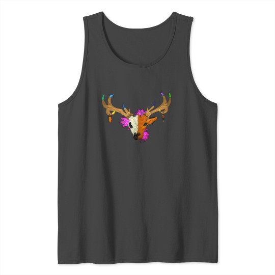 Beautiful deer with pink lowers for girls Deer Tank Top