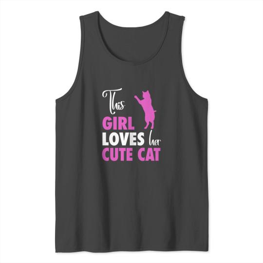 This girl loves her cute cat Tank Top